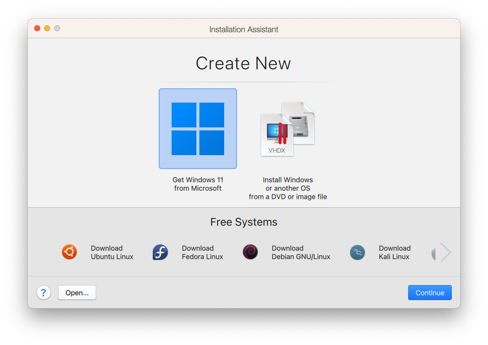 Create a new Windows VM using Parallels Desktop - Get Windows 11 from Microsoft